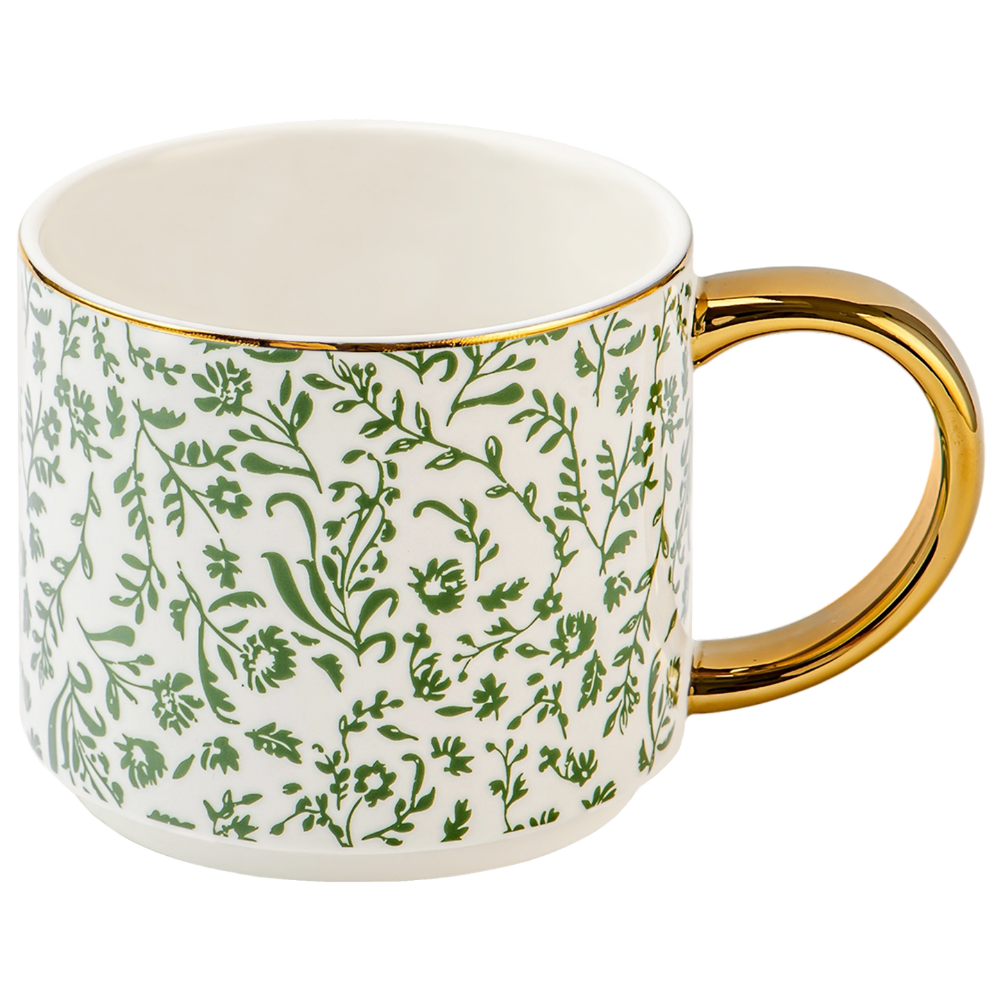 Green Floral Coffee Mug - Home Decor & Gifts