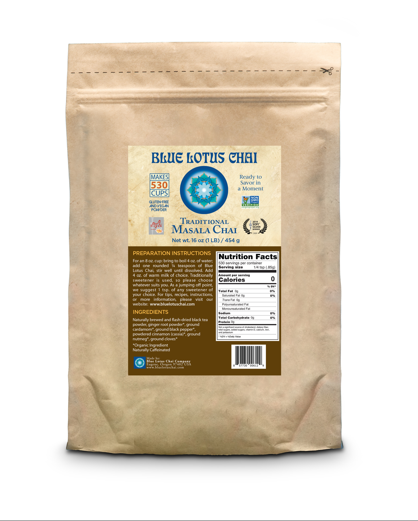 Traditional Masala Chai - One Pound Bag (530 cups)